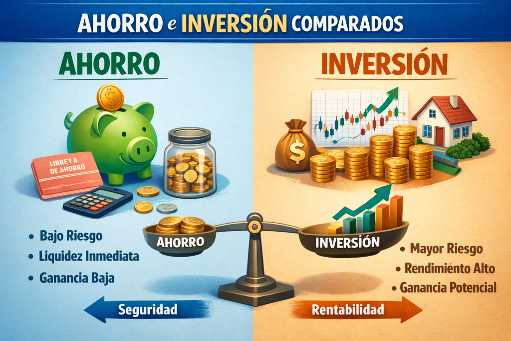 diferencia entre ahorrar e invertir