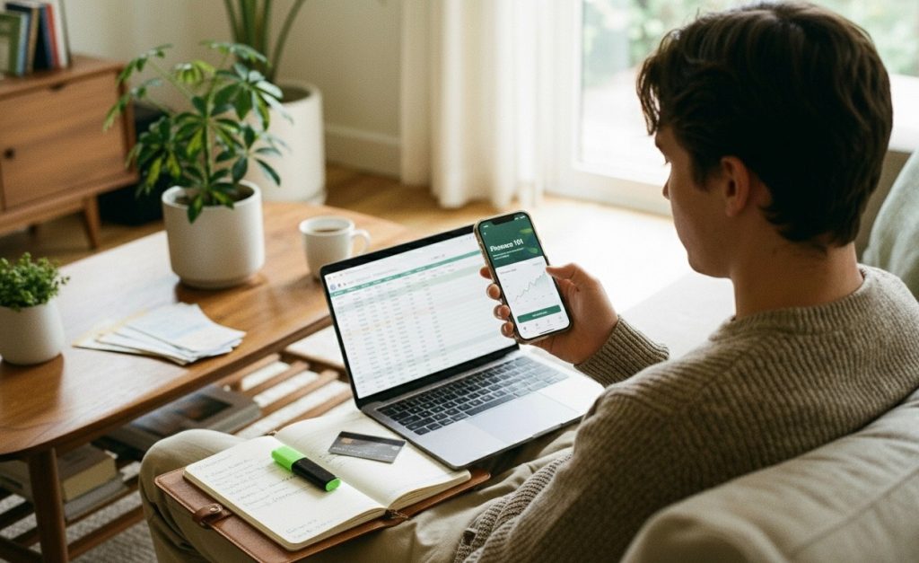 Alt="Joven mirando su presupuesto"